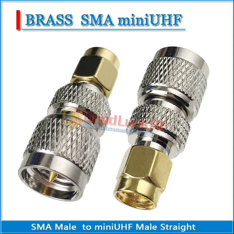 miniUHF mini-UHF mini UHF male to SMA Female Jack Straight Copper SMA Female to miniUHF Male 50ohm RF Connector Coaxial Adapters