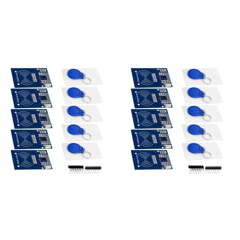 N75R-10X Kit RFID RC522 dengan Pembaca, Chip dan Kartu 13.56 Mhz SPI Kompatibel dengan UNTUK Arduino dan Raspberry Pi
