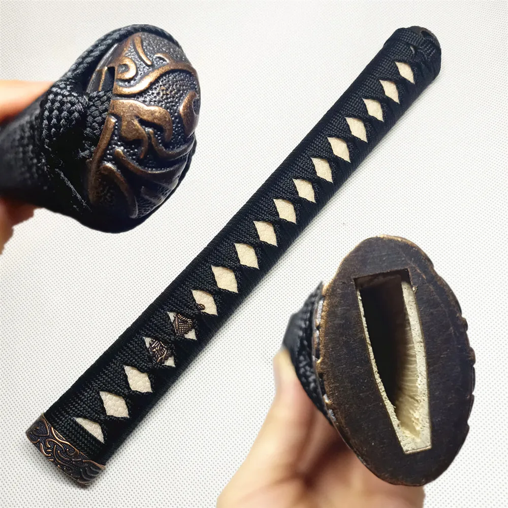 30cm Tsuka Handle Real Rayskin Alloy Fuchi Menuki Kashira Silk Ito For Japanese Sword Samurai Katana Accessories High Quality