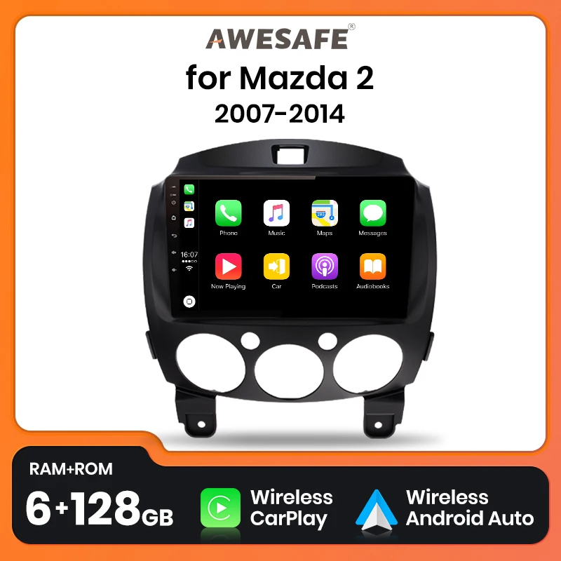 AWESAFE PX9 Plus Car Radio For MAZDA 2 2007 - 2014 wireless CarPlay Android Auto car intelligent systems No 2 din 2din DVD