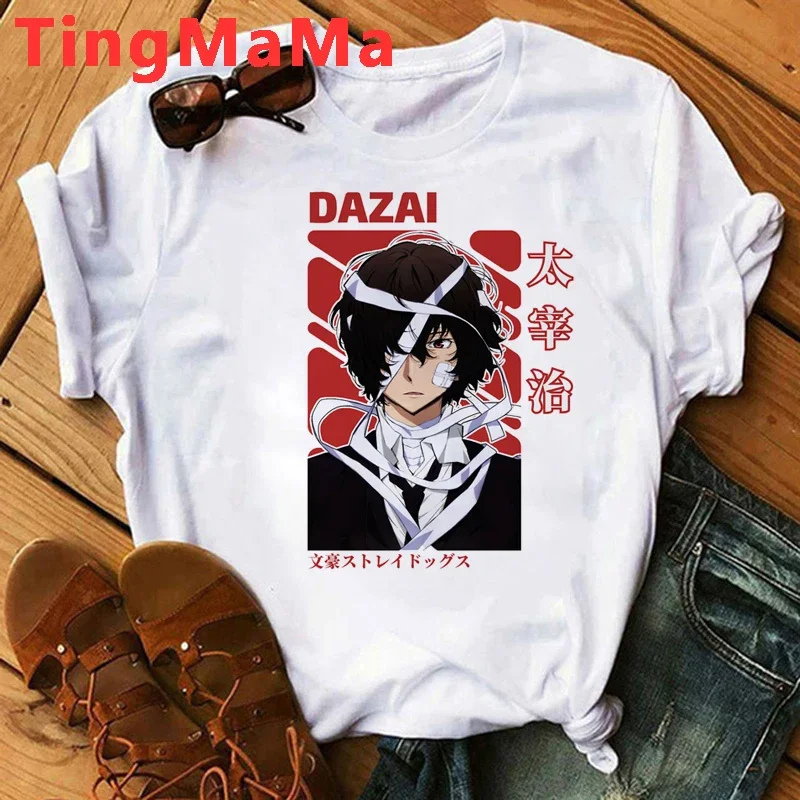Hot Japanese Anime Bungou Stray Dogs T Shirt Men Kawaii Cartoon Osamu Dazai Graphic Tees Unisex Harajuku Tops T-shirt Male