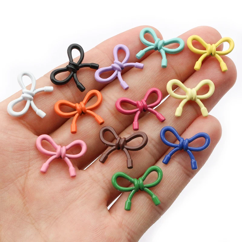 10pcs Random Mix Enamel Bow Tie Charms Pendant Alloy Handmade DIY Jewelry Making Accessories for Bracelet Necklace Keychain view 4