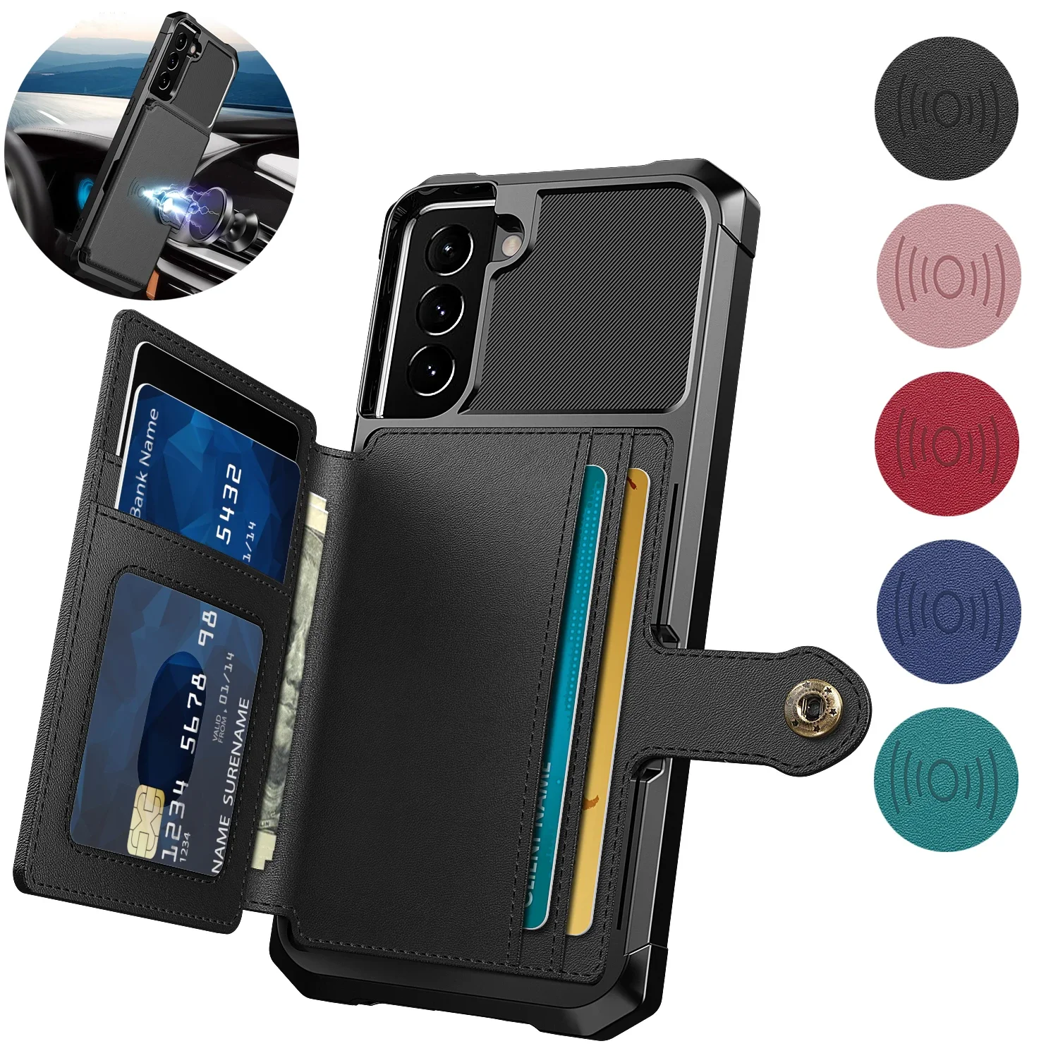 Magnetic Wallet Leather Case For Samsung Galaxy S23 S24 Ultra S22 Plus S21 FE A54 A14 A52S A55 A25 A15 A35 A24 Stand Card Cover