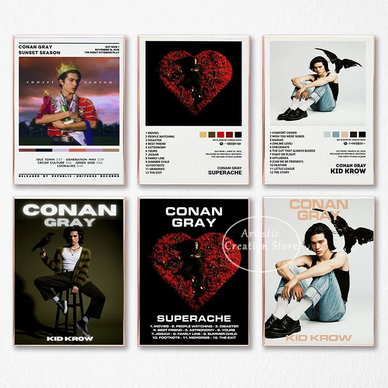 Conan Gray Posters Superache Pop Singer Album Cover Canvas Painting Prints Wall Pictures Wall Art Pictures Club Home Decor Gifts