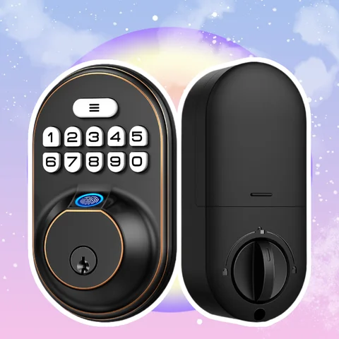 Fingerprint Door Lock Keyless Entry Keypad Deadbolt, Anti Peeping Password for Front Door