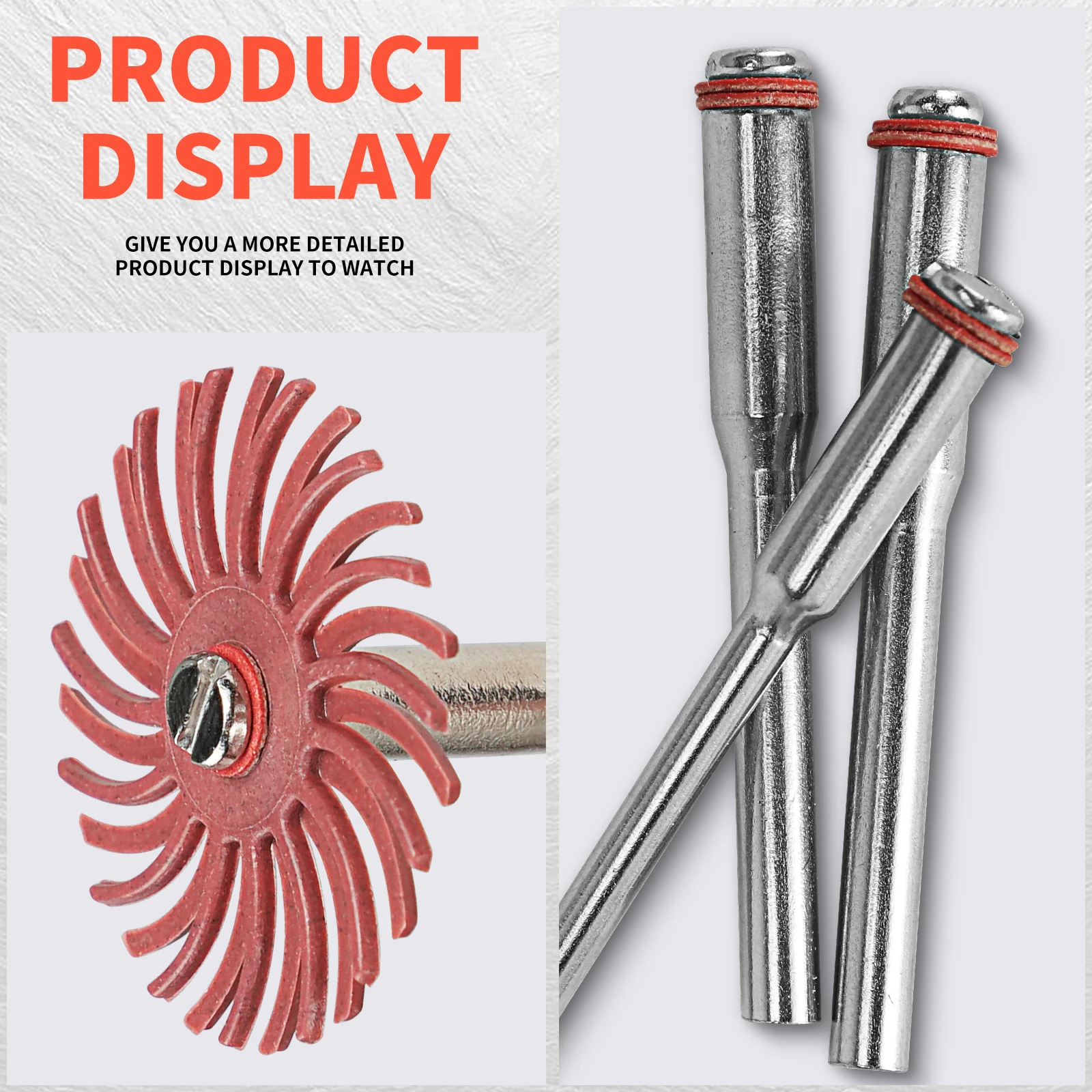 SIFANG 10 pz 1 Pollice Kit Disco a Setole Radiale Spazzola Abrasiva 3 2.35mm Gambo Dettaglio Ruota di Lucidatura per Accessori per Utensili Rotanti