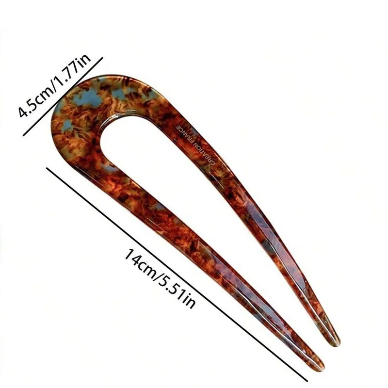 دبوس شعر أكريليك على شكل حرف U للنساء، مشبك شعر أنيق على شكل ذيل حصان، دبوس شعر للفتيات على الموضة