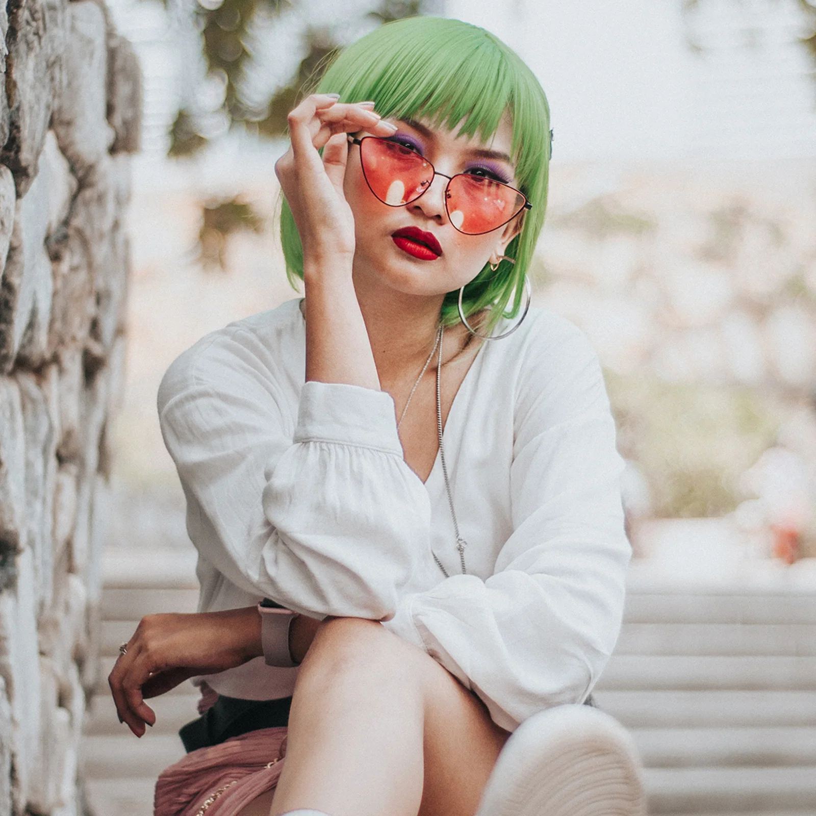 3 Paar rosa synthetische Wimpern, einfach anzubringen, entfernen, ideal für Halloween, Cosplay, Bühnenshow, glamouröser Look zum Ausgehen