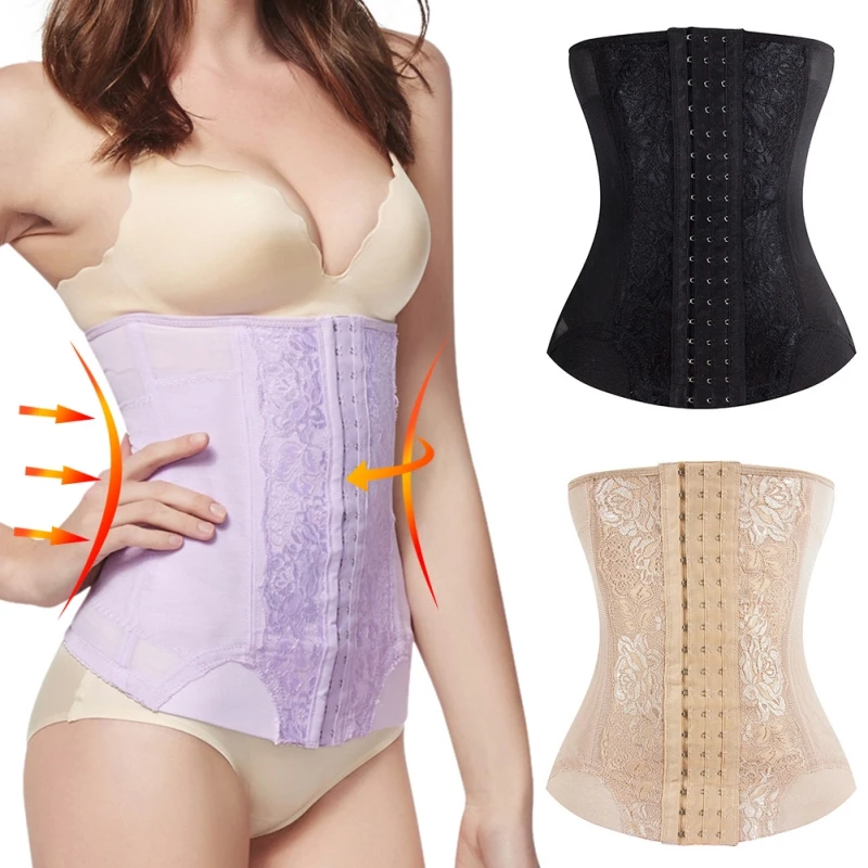 Women Waist Trainer Corsets And Bustiers TopsLace Shapewear Slimming Belt Shaper Modeling Strap Girdle