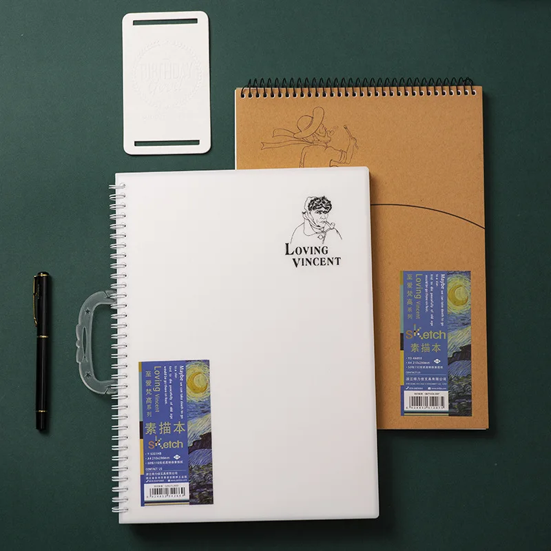 

A4 Blank Sketchbook 60 Sheets 110g Thickened Painting Book Watercolor Gouache Paper Simple Color Lead Notebook