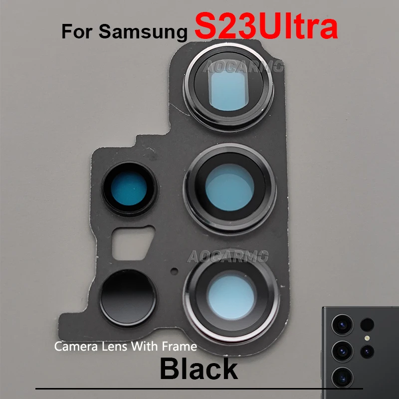 

Для Samsung Galaxy S23 + S23U Ultra S23 Plus объектив задней камеры с рамкой и наклейкой, запасные части