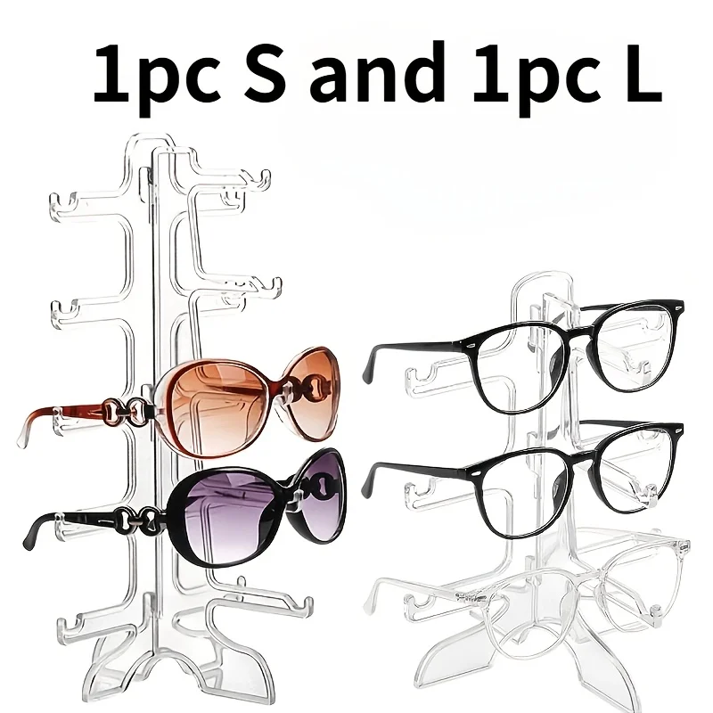 4-grid+5-grid Transparent Multi-layer Eyeglass Frame, Sunglasses Display Rack, Desktop Storage Rack, Storage Rack