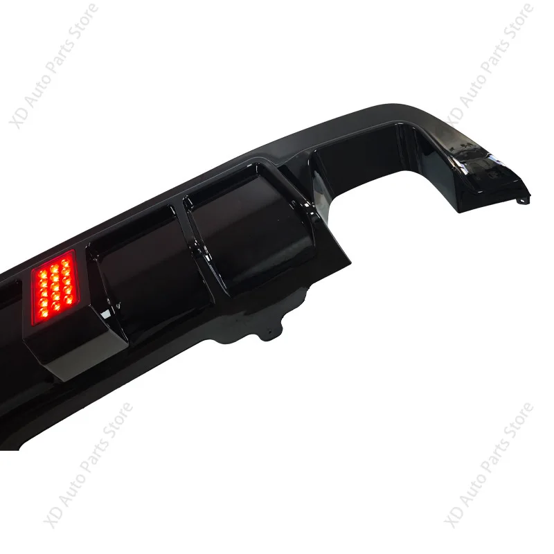 Gloss Black Quad Exhaust Rear Diffuser For BMW 5 Series E60 E61 2004-2010 For M Sport MP Style Lower With LED Light Bumper Lip - view 6