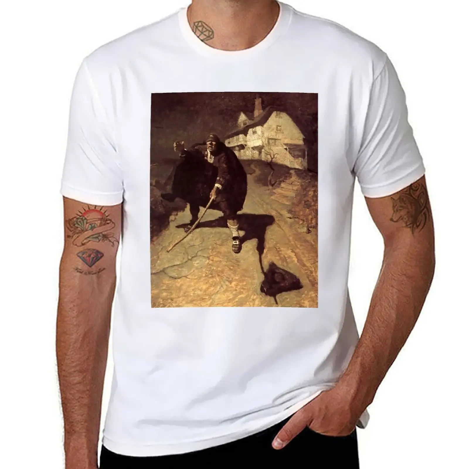 

“Blind Pew” Pirate Art by NC Wyeth T-Shirt t shirts with prints man t shirt graphic t shirt man cotton T-Shirt