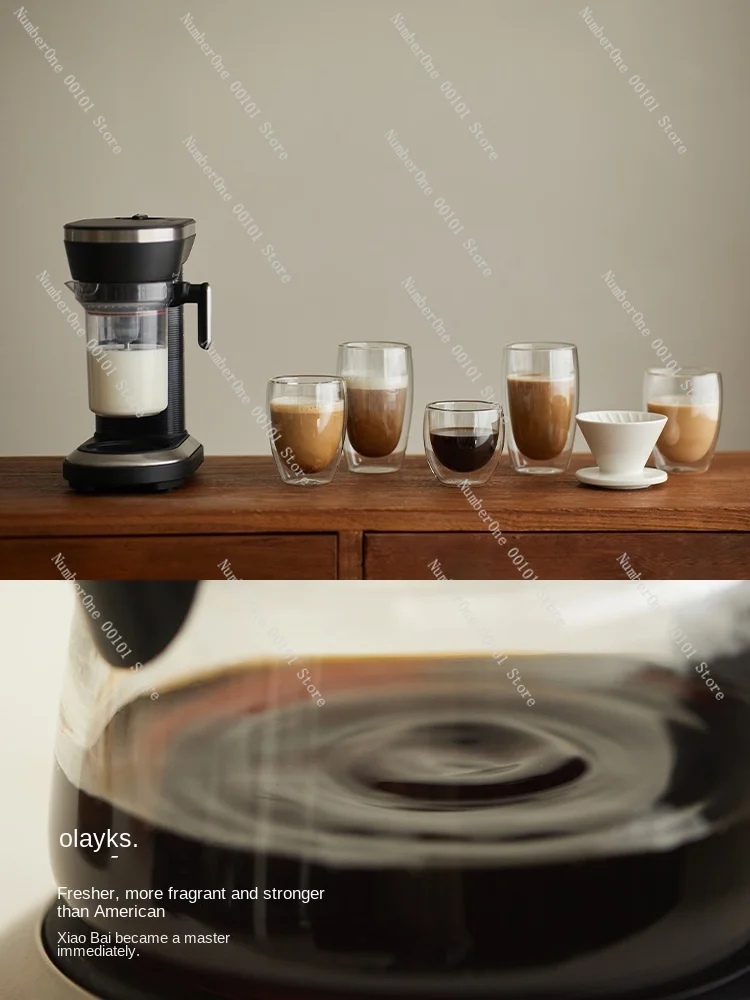 Instant coffee machine Small household American automatic grinding and brewing machine Micro pressure drip coffee image 5