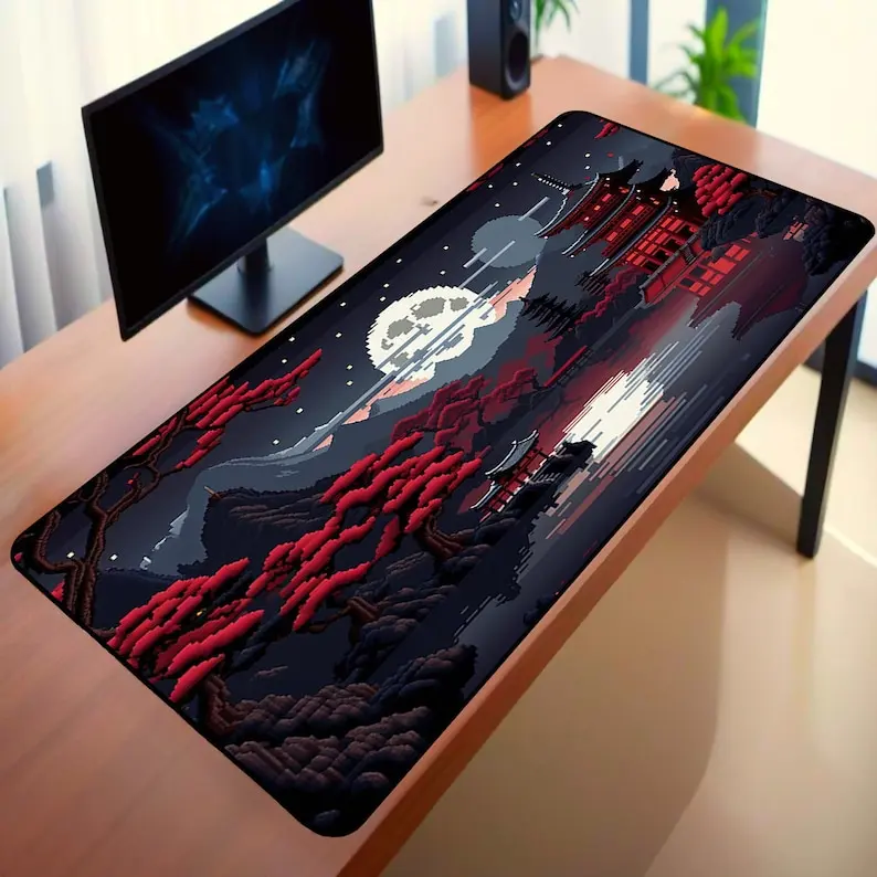 

Art Japanese Temple Pattern Deskmat,non-slip and Waterproof Mousepad,cute Gaming Desktop Decoration Mat,perfect Gift for Friends