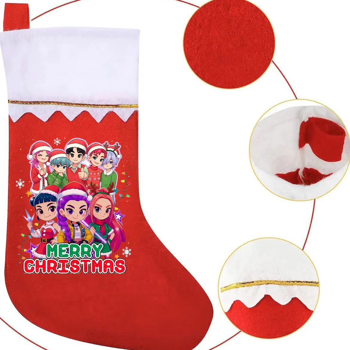 KPop شيطان الصيادين عيد الميلاد جورب لطيف الكبار الجوارب الكرتون طباعة جوارب عيد الميلاد اكسسوارات عطلة حزب تزيين لوازم هدية #6