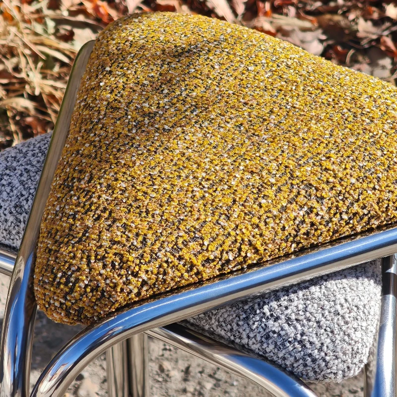 Vintage Stackable Stool, Stainless Steel Frame, Non-Slip Silent Feet & Cat-Proof Velvet, Triangle Design for Dining & Home