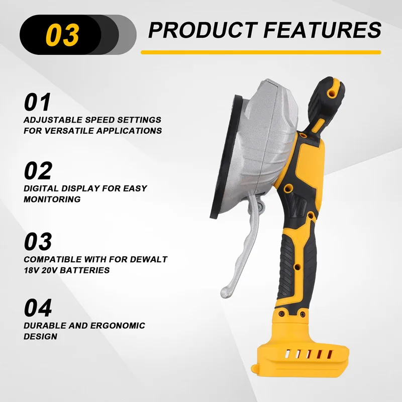 Tile Vibration Leveling Machine Tiler Vibrator Tool  Adjustable Speed & Digital Display For Dewalt 18V 20V Battery