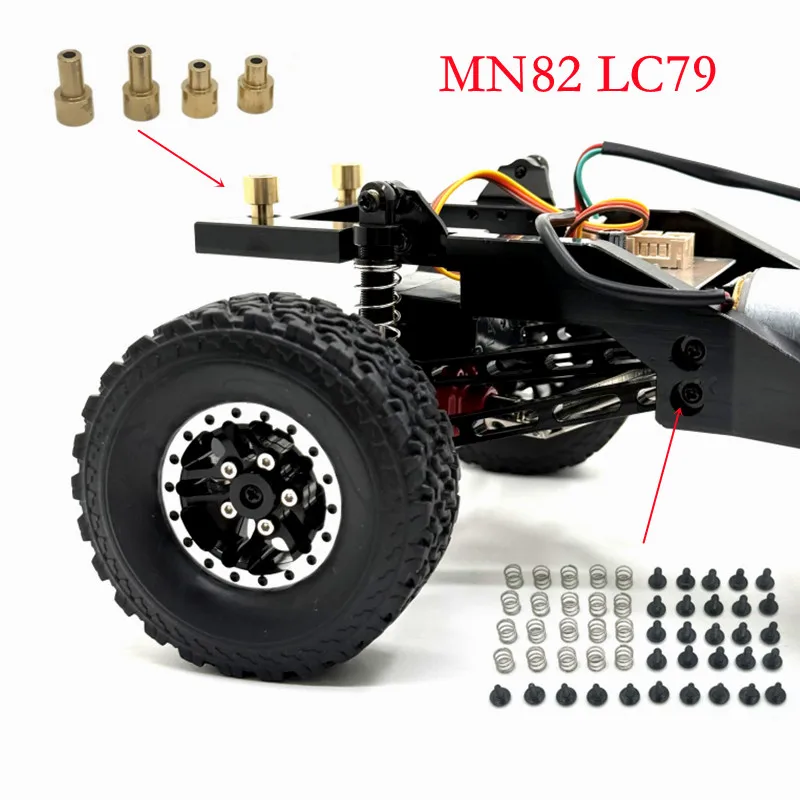 MN82 Special, Raising the Shell Pillar and Improving the Pull Rod Virtual Spring for MN Model RC Car, Small Parts are Useful