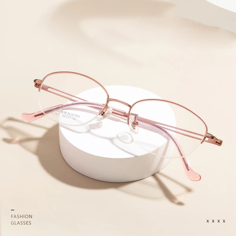 النساء نصف فرملس النظارات الطبية مكافحة الضوء الأزرق شبه الكروي قصر النظر مد البصر العدسات التقدمية العمل النظارات البصرية