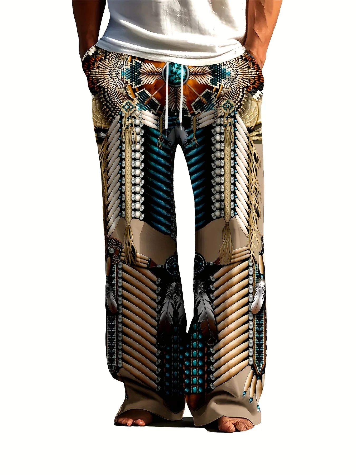 

Лидер продаж, трендовые мужские брюки с принтом, широкие брюки, дышащие и быстросохнущие повседневные спортивные свободные широкие брюки