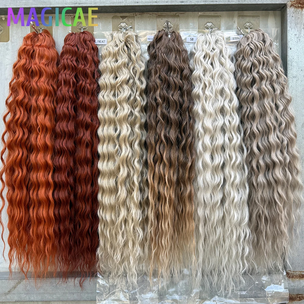 

Magicae 3 шт. 24 дюйма 300 грамм Ariel Deep Water Twist Braids Вязание крючком Вьющиеся волосы Оранжевый Коричневый6 # Блондин 613 Белый Серый 58 # Связки