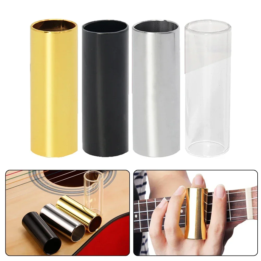 70MM High Guitar Slide Bar Finger Slides Metal /Glass For Guitar Ukulele String Instruments Accessories Clear Slide 70x25mm