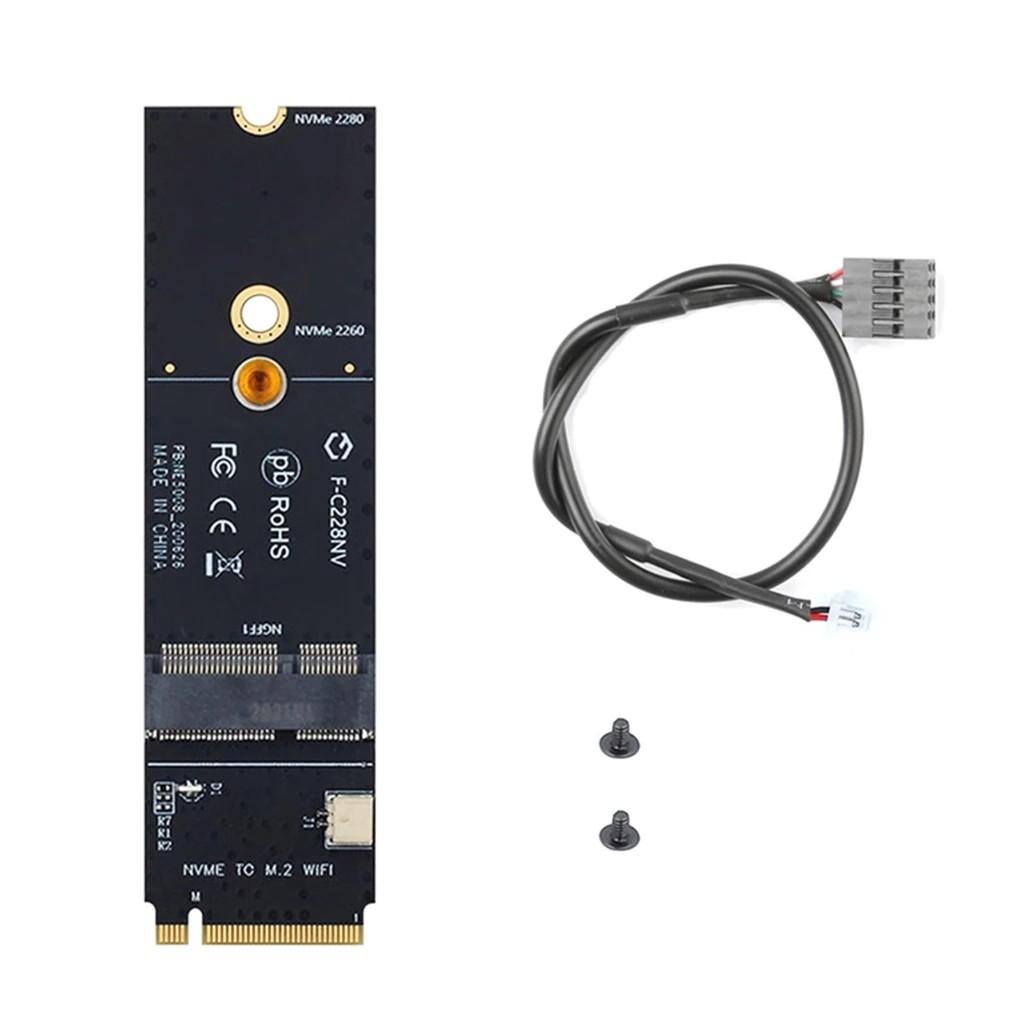

Wifi Adapter M2 A+E Key to M2 M-Key Slot Wireless Network Card for BCM94352Z AX200 AX210 NVMe PCIE SSD
