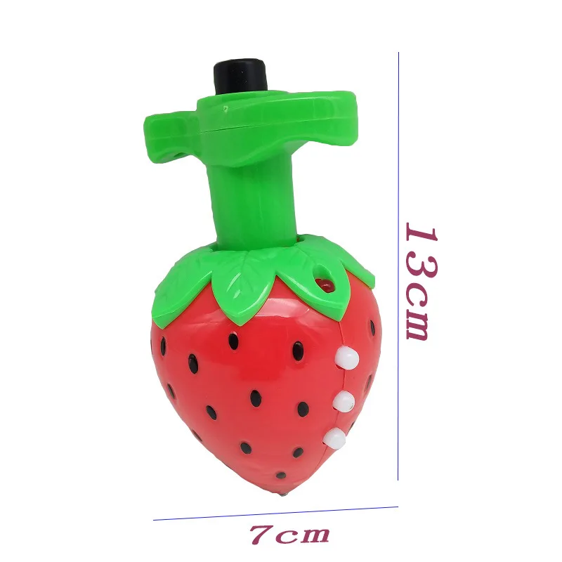 Cartoon Light-emitting Toys Simulation Watermelon Apple Strawberry Gyro With Music Spinning Gyro Flash Toys Nostalgia Toys