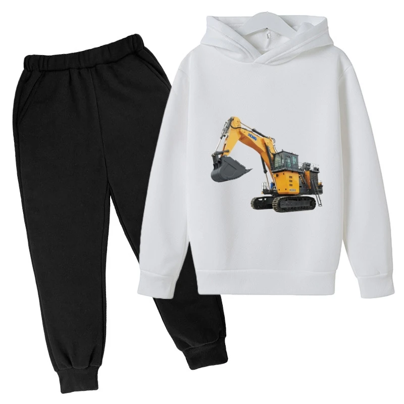 excavator print kids Hoodies children Fashion New Popular Personality Hoodie boy hoodie sets digger print Sweatshirts