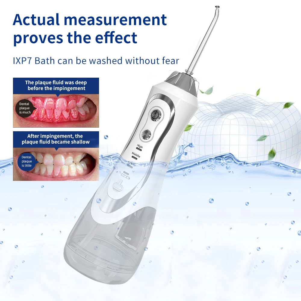 Ipx7 300ml Floss Usb Home Powerful Travel Teeth Cleaner Cordless Electric Portable Oral Irrigator
