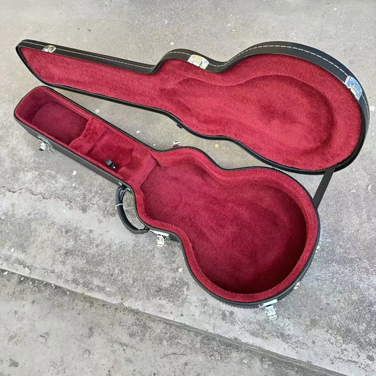 

Жесткий футляр для электрогитары LP, черный цвет, красный внутренний слой, бесплатная доставка.