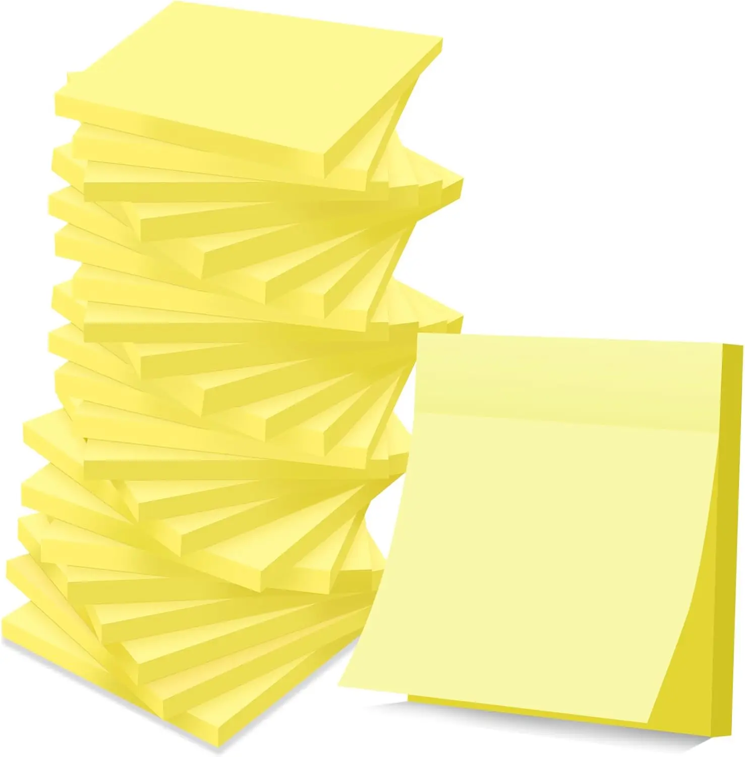 

Sticky Notes 3x3 in Yellow, 24 Pads, Super Sticky & Clean Removal for Office, Home, School