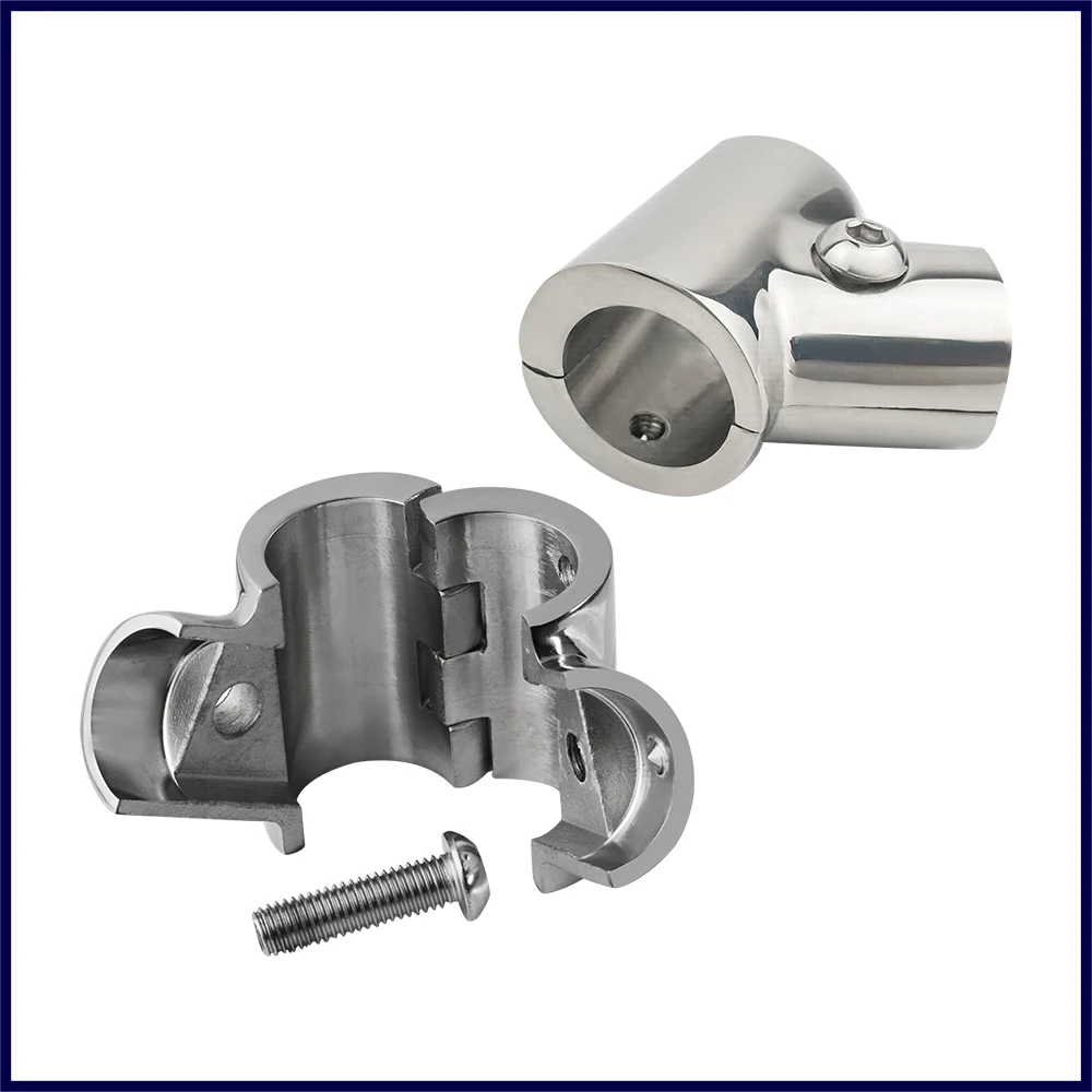 

22/25mm Boat Handrail Fitting 60° Tee 3 Way 316 Marine Stainless Steel Split Tee Fitting Rail Connector Awning Tube Fastener