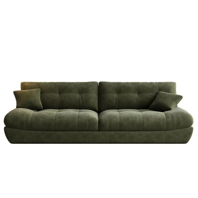 

Large and small apartment rental room three people four people cream wind living room fabric sofa