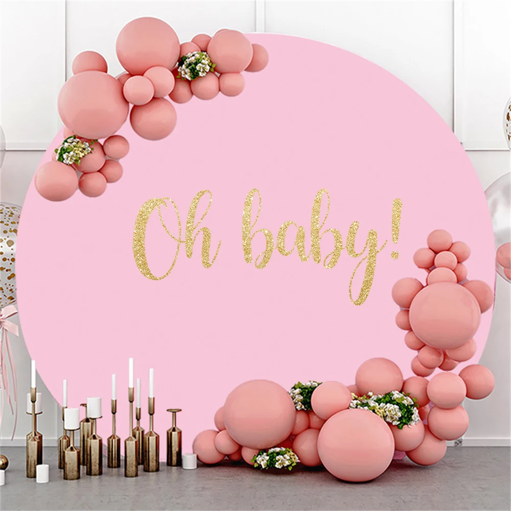 White Round Backdrop Cover Baby Shower Happy Birthday Party Wedding Custom Circle Photography Background Decor Photo Studio Prop