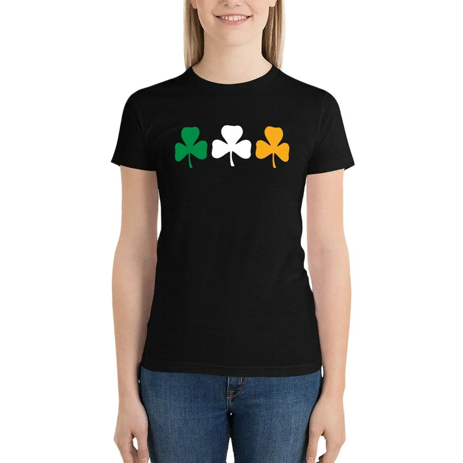 Ireland Shamrock Flag T-Shirt summer top animal print shirt for girls Female clothing tops oversized workout shirts for Women