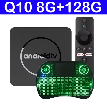 정품 Q10 안드로이드 13 스마트 TV 박스, ATV 램, 듀얼 와이파이, 2.4G 및 5G, 8K 비디오, 4K 구글 보이스, 빠른 셋톱 박스, 4GB, 8GB 롬, 64GB, 128GB 