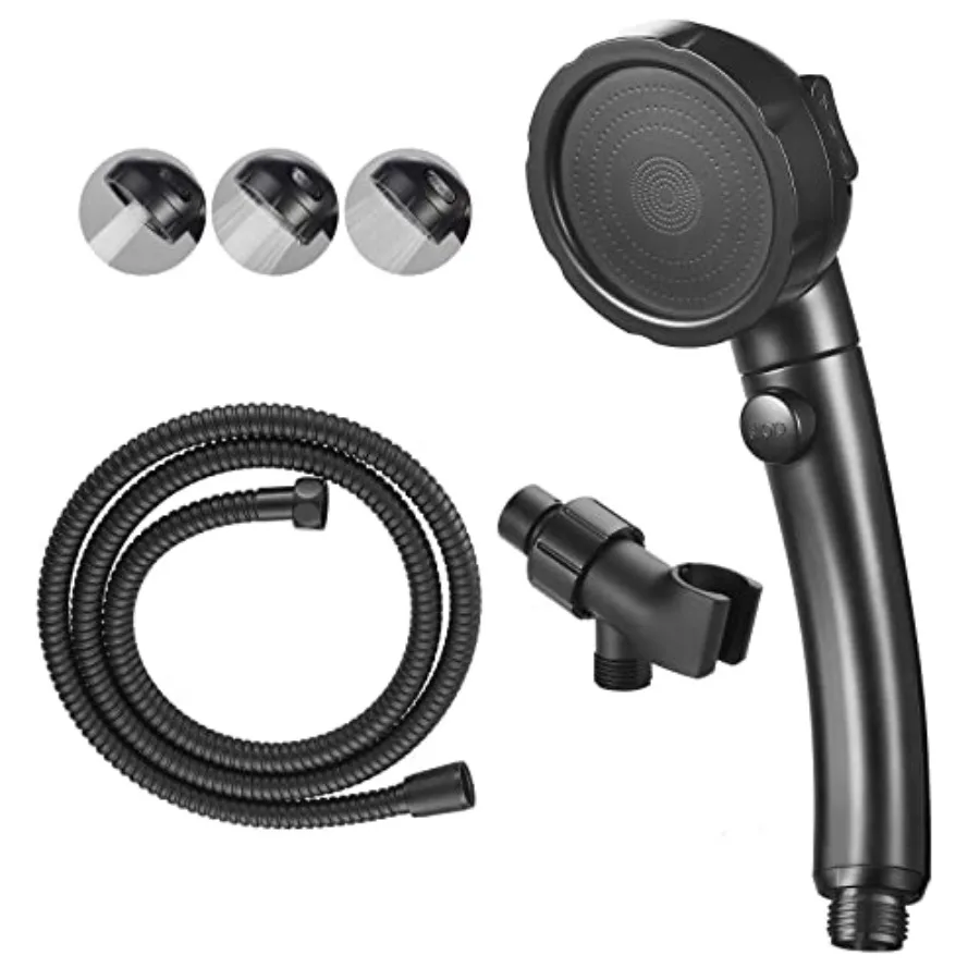 

High Pressure Handheld Shower Head with ON/OFF Pause Switch 3 Spray Modes Shower Wand with Shut Off Button Removable Camper Sho