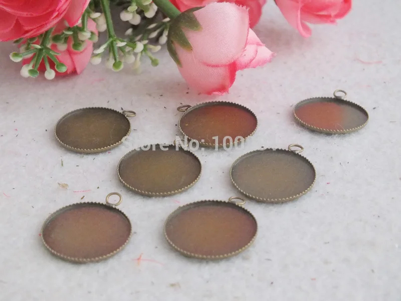 

500pcs/lot 25MM Antique Bronze Lace Cameo Base Setting Pendant Jewelry Findings Accessories Components