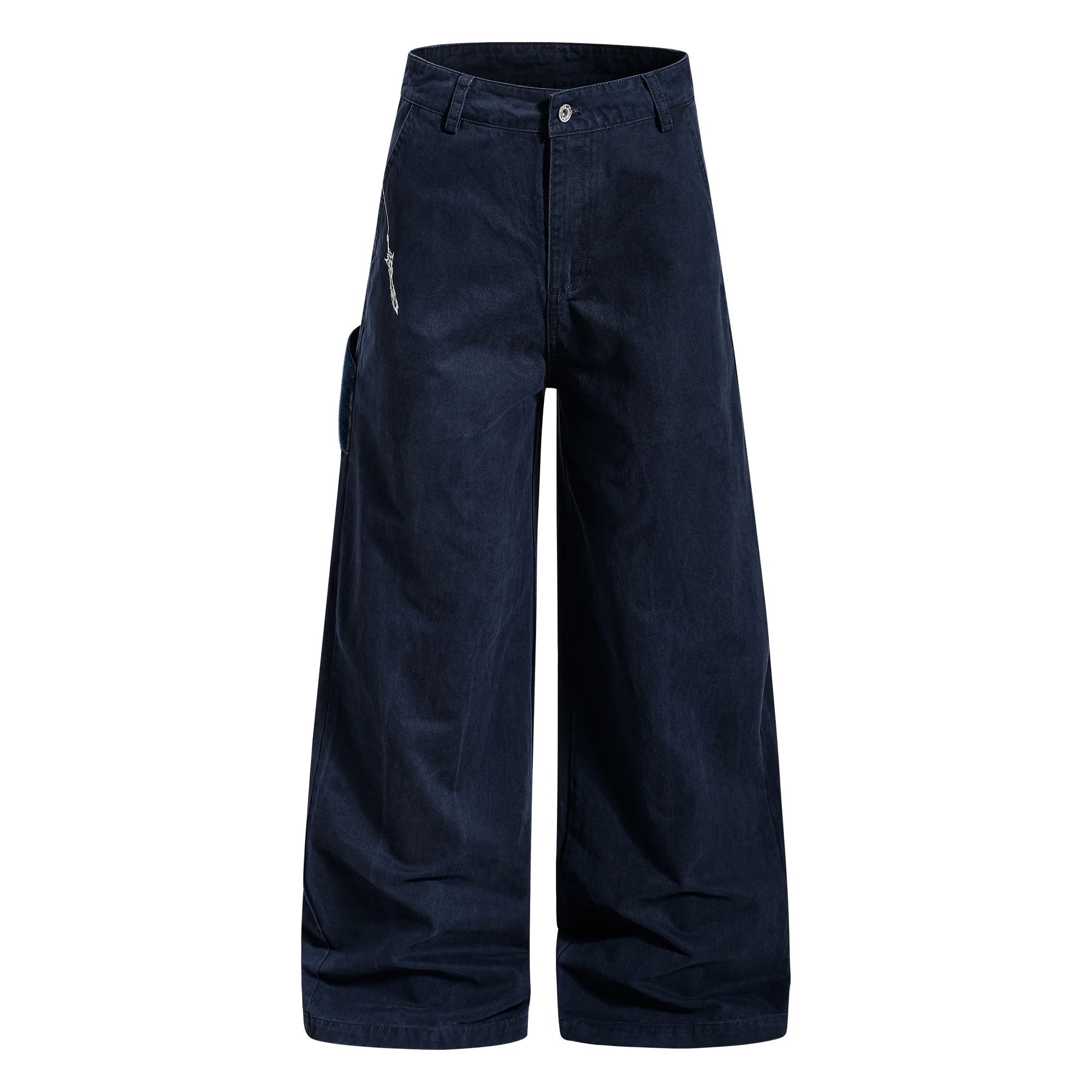 

Брюки-карго GXFortune в американском ретро-стиле с вышивкой, повседневные, свободные, широкие, в стиле французских рабочих брюк