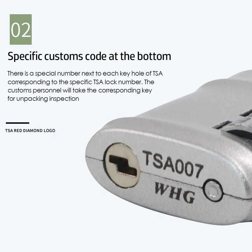Zinc Alloy Padlock Portable Customs Code Lock Smart Combination Lock Padlock with Steel Cable TSA Customs Lock