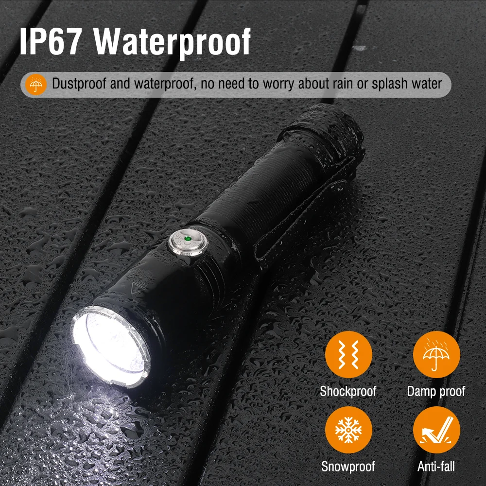 BORUiT ET25 LED EDC Memory Flashlight Super Bright 1080LM Type-c Rechargeable Torch IP67 Waterproof Emergency Fishing Lantern