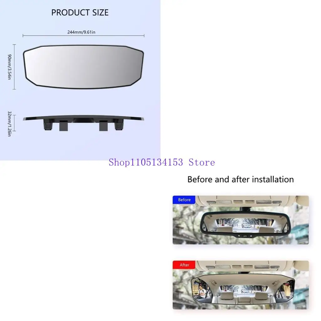 

hg89 Wide Baby Car Mirror, Curved Borderless Rear View Increased Road Awareness