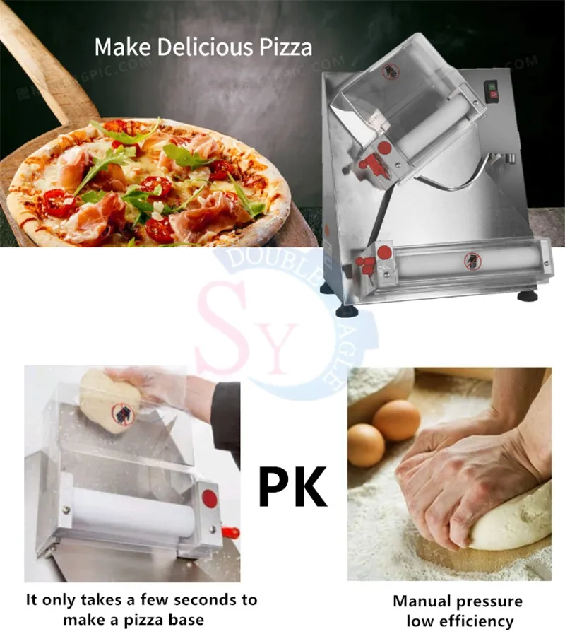 Commercial Pizza Bread Pressing Machine 15 Inch Pizza 30cm Dough Forming Machine 40cm Dregs Cake Noodle Roller Press Equipment