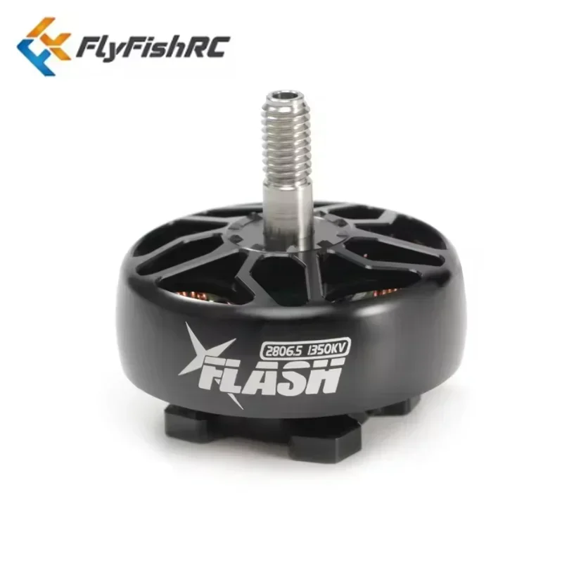 

FlyfishRC Flash 2806.5 1350-1750KV Двигатель FPV дальнего действия — черный — совместим с креплением 4-6S LiPo 19 × 19 мм для комплекта рамы радиоуправляемого дрона