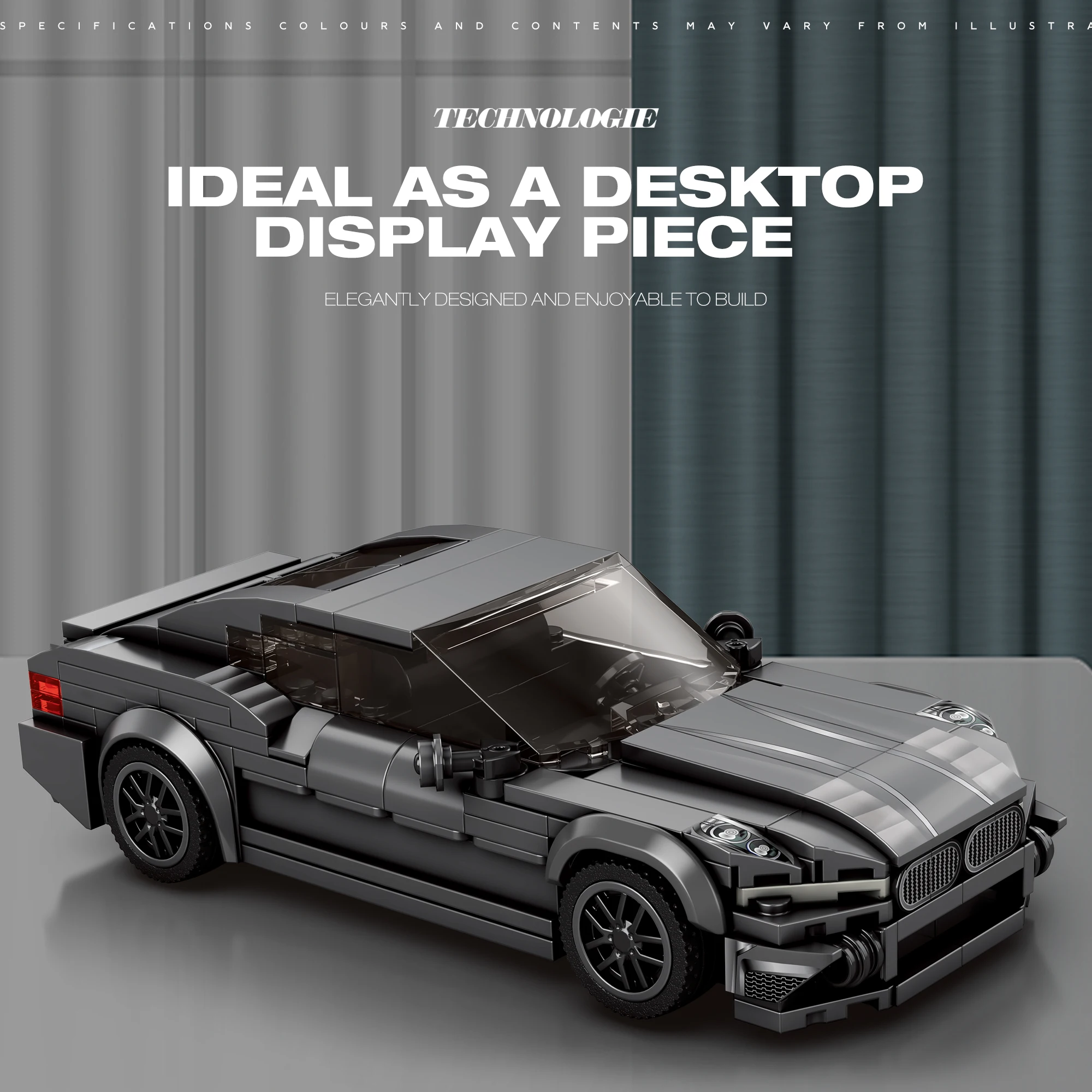 مجموعة مكعبات بناء السيارة الرياضية للبالغين، مجموعة ألعاب نموذج عرض قابلة للجمع لسيارة السباق، هدية إبداعية للأطفال الأولاد والبنات، 369 قطعة