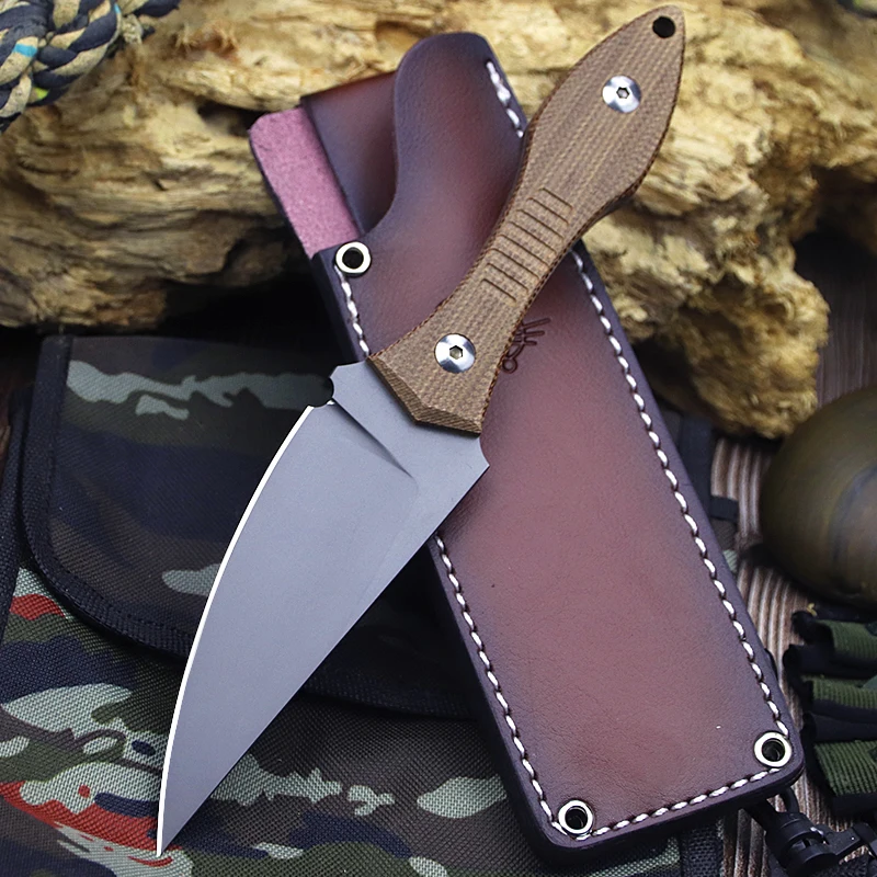 Multifunctional High hardness N690 Steel Wilderness Survival Knife high-quality portable Outdoor Adventure Camping knife