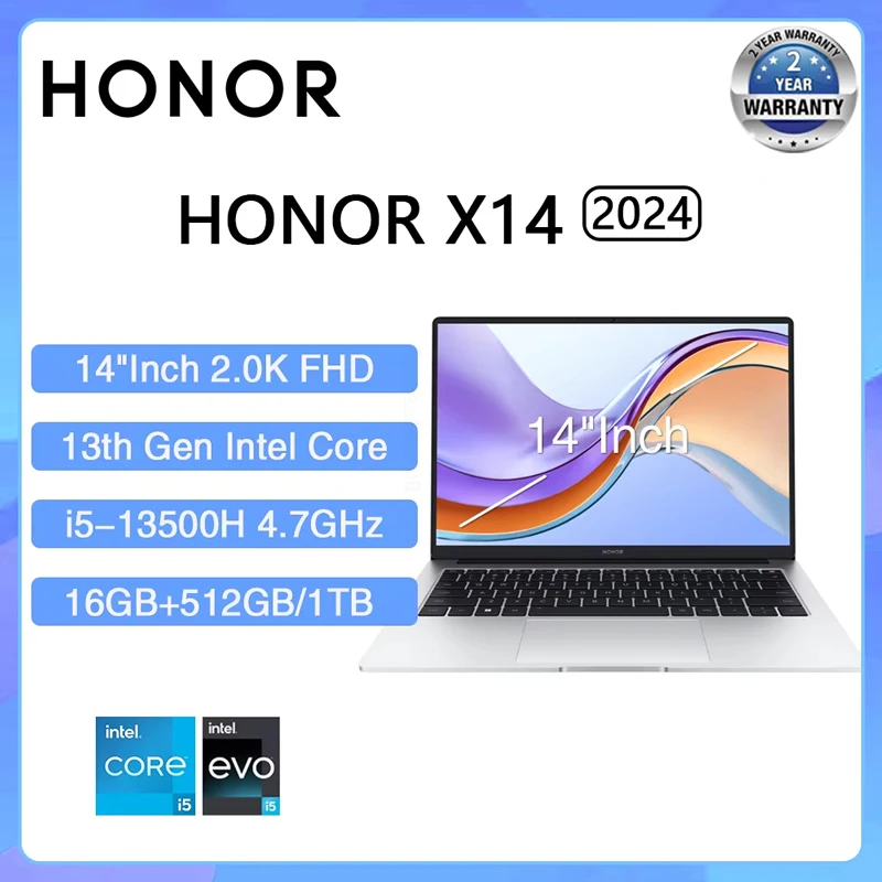 HONOR MagicBook X14 Pro 2024 Laptop Intel Core i5-13500H AMD Ryzen R5 16GB 512GB 1TB 14